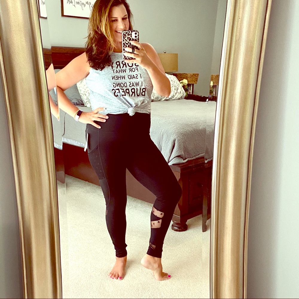NWT Star Cut-Out High Waisted Leggings